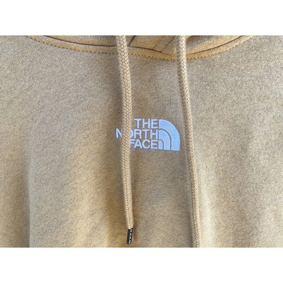 The North Face Women's LARGE Cropped Front High Low Hoodie Tan Beige Pullover - Picture 2 of 6
